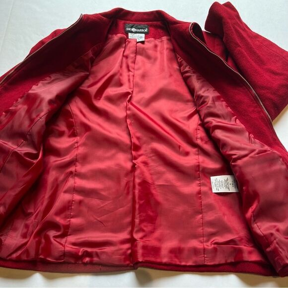 Sag Harbor Women's Wool Blazer Full Zip Red Size 8 Lined - Picture 6 of 9